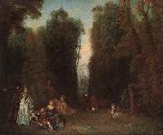 Jean-Antoine Watteau View through the trees in the Park of Pierre Crozat china oil painting reproduction